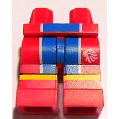 red hips and legs with blue and white center and yellow stripe and team gb logo pattern