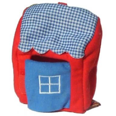 red duplo cloth beach hut with blue door blue and white checkered roof set 3609