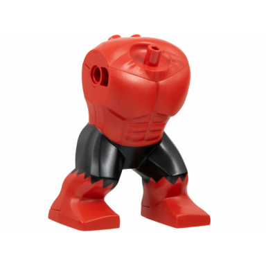red body giant hulk with black pants with frayed edges pattern