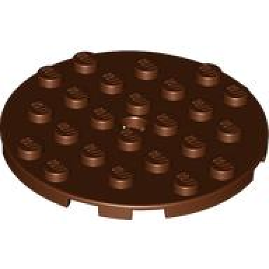 reddish brown plate round 6 x 6 with hole