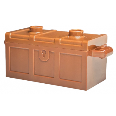 reddish brown container treasure chest with slots in back and same color flat lid 4738a 80835