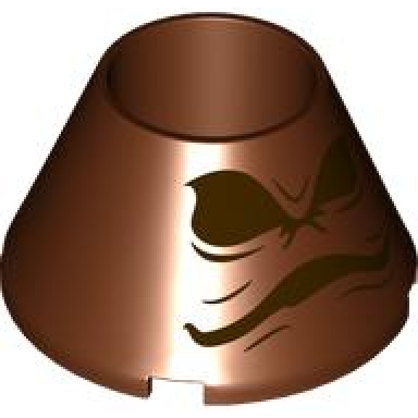 cone 4 x 4 x 2 hollow no studs with dark brown eyes and mouth pattern hp sorting hat face