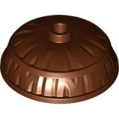 reddish brown minifigure headgear hat conical asian straw with round top and open stud