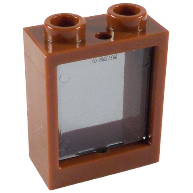 reddish brown window 1 x 2 x 2 flat front with trans-black glass 60592 60601
