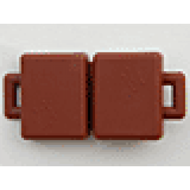 reddish brown duplo utensil suitcase with embossed duplo rabbit logo on front and back