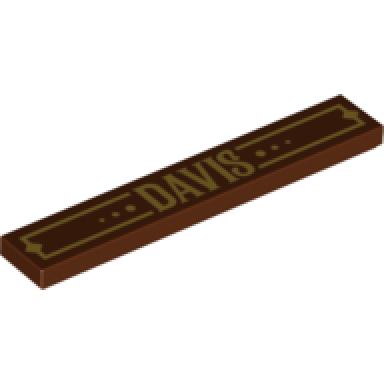 reddish brown tile 1 x 6 with davis pattern