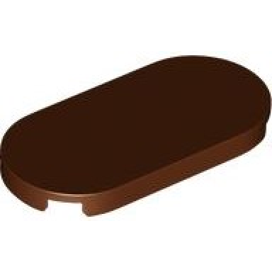reddish brown tile round 2 x 4 oval