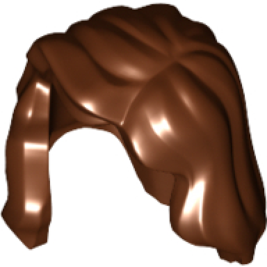 reddish brown minifigure hair female mid-length with part over right shoulder
