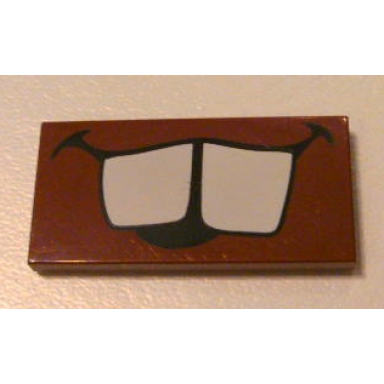 reddish brown tile 2 x 4 with teeth pattern