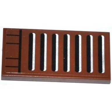 reddish brown tile 2 x 4 with grille pattern sticker - set 75020