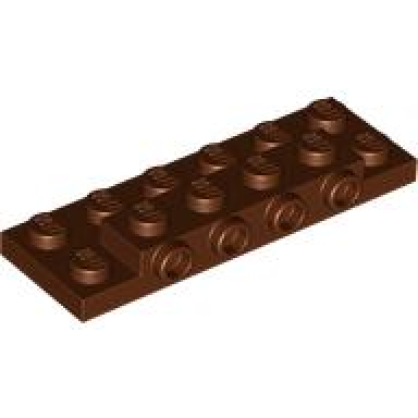 reddish brown plate modified 2 x 6 x 2 3 with 4 studs on side