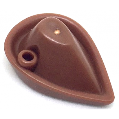 reddish brown minifigure headgear hat forestmens reissue with blind hole for feather