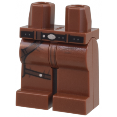 reddish brown hips and legs with sw gunbelt silver oval belt buckle and dark brown pant creases pattern