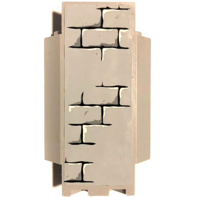 light bluish gray panel 3 x 3 x 6 corner wall with bricks black mortar and white highlights pattern g sticker - set 7094