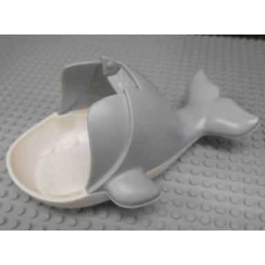 light bluish gray duplo whale body with white base