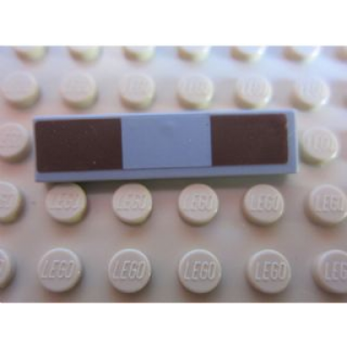 light bluish gray tile 1 x 4 with 2 reddish brown rectangles pattern sticker - set 7753