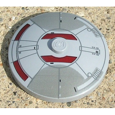 light bluish gray dish 4 x 4 inverted radar with solid stud with mini sith infiltrator pattern
