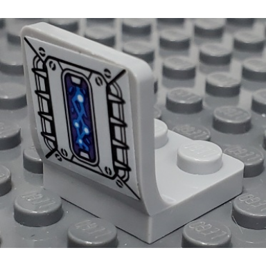 light bluish gray minifigure utensil seat chair 2 x 2 with screws spikes and dark azure electrical energy pattern sticker - set 70429