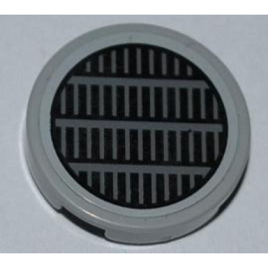 light bluish gray tile round 2 x 2 with sw millennium falcon grille pattern sticker - set 7965
