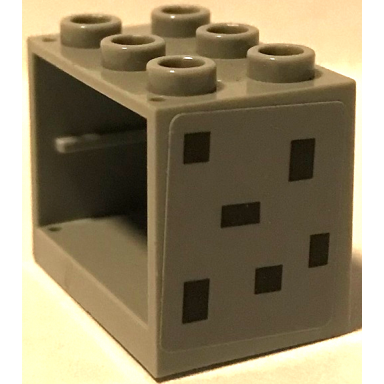 light bluish gray container cupboard 2 x 3 x 2 - hollow studs with 6 black rectangles pattern model left side sticker - set 75826