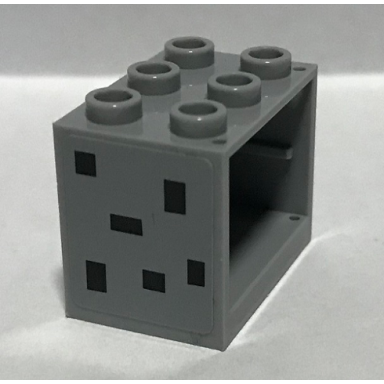 light bluish gray container cupboard 2 x 3 x 2 - hollow studs with 6 black rectangles pattern model right side sticker - set 75826
