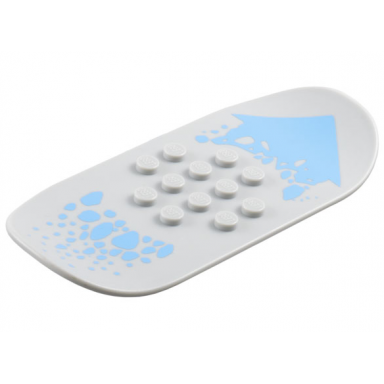 light bluish gray sports promo snowboard from mcdonalds sports set number 6 7922 with bright light blue arrow and splotches pattern