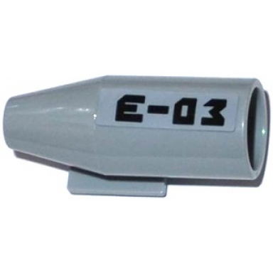 light bluish gray engine smooth large 2 x 2 thin top plate with e-03 pattern model right sticker - set 60093
