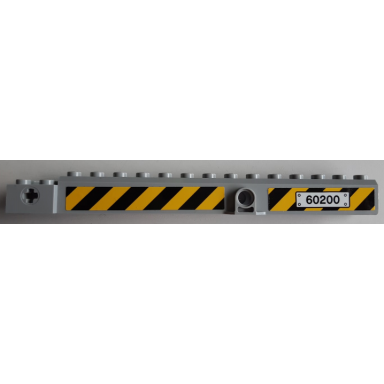 crane arm outside wide with pin hole at mid-point with black 60200 and black and yellow danger stripes pattern on both sides stickers - set 60200