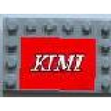 light bluish gray tile modified 4 x 6 with studs on edges with kimi pattern sticker - set 8155