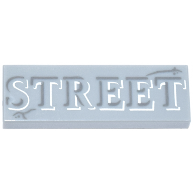 light bluish gray tile 1 x 3 with stone cracks and white and dark bluish gray street pattern