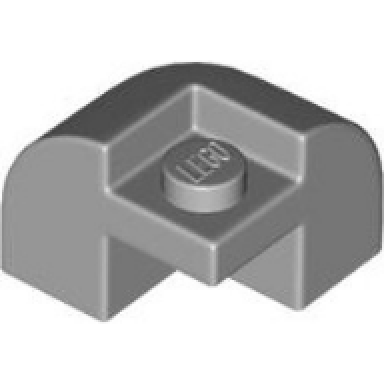 light bluish gray slope curved 2 x 2 x 1 1 3 corner round with recessed stud