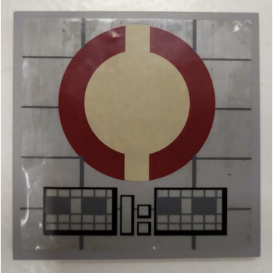 light bluish gray tile 6 x 6 with dark red sw semicircles pattern sticker - set 8039