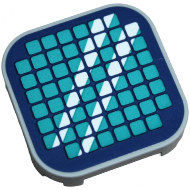 light bluish gray tile modified 4 x 4 with rounded corners and 4 feet with dark turquoise solar panel with white reflections pattern sticker - set 42609