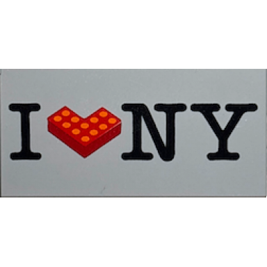 light bluish gray tile 2 x 4 with i brick ny pattern