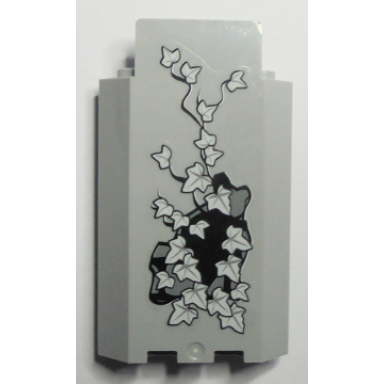 light bluish gray panel 3 x 3 x 6 corner wall without bottom indentations with bricks 22 white ivy leaves pattern glow in the dark sticker - set 9468