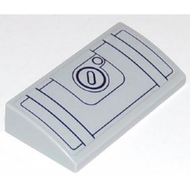 light bluish gray slope curved 2 x 4 x 2 3 with bottom tubes with fuel tank and filler cap pattern sticker - set 60111
