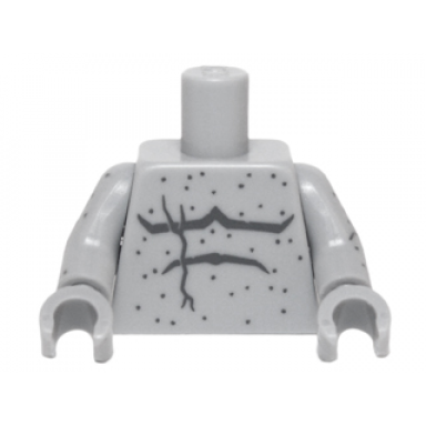 light bluish gray torso bare chest with crack and speckled stone pattern light bluish gray arms with speckled stone pattern light bluish gray hands