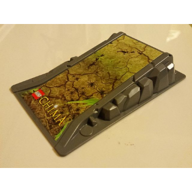 baseplate raised ramp 9 x 15 x 2 with rock shapes on sides with legends of chima pattern sticker - set 5002115