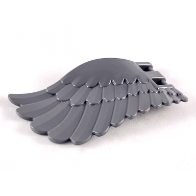 dark bluish gray wing 4 x 7 left with feathers and bar handles