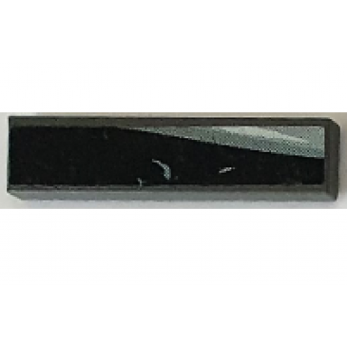 dark bluish gray tile 1 x 4 with black and gray swirl pattern model left side sticker - set 8161