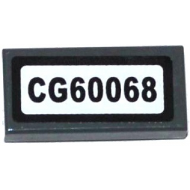 dark bluish gray tile 1 x 2 with cg60068 pattern sticker - set 60068