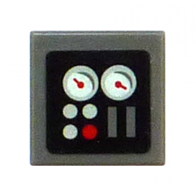dark bluish gray tile 1 x 1 with gauges pattern sticker - set 5970