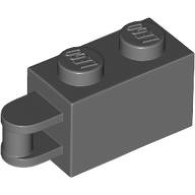 dark bluish gray brick modified 1 x 2 with bar handle on end - bar flush with edge