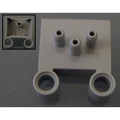 dark bluish gray pneumatic switch with pin holes front part
