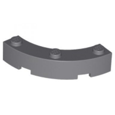 dark bluish gray brick round corner 4 x 4 macaroni with 3 studs