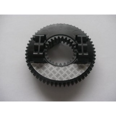 dark bluish gray technic turntable 56 tooth with black top with tread plate pattern sticker - set 8273