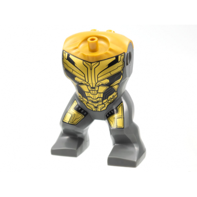 dark bluish gray body giant thanos without head gold armor pattern