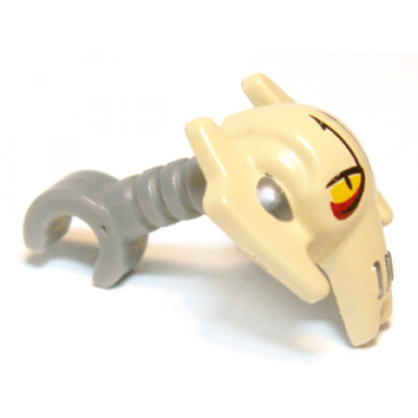 dark bluish gray minifigure head modified sw general grievous clone wars tan pattern