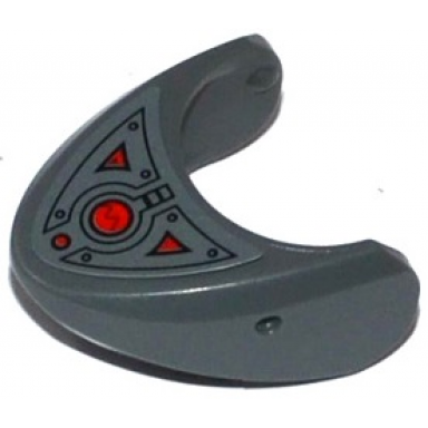 dark bluish gray shark head with rounded nose and debossed eyes with oscilloscope and armor plates pattern sticker - set 76027