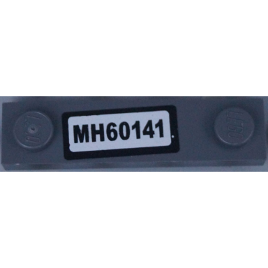 dark bluish gray plate modified 1 x 4 with 2 studs without groove with mh60141 pattern sticker - set 60141